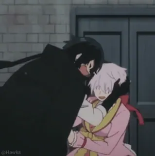 ❤️ Anime, Przytulanie, Postacie, Przyjaźń, Objęcie telegram sticker