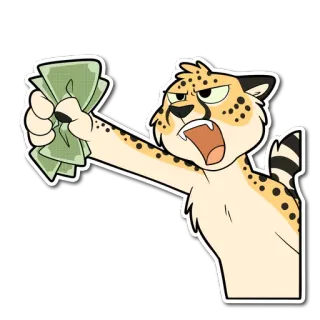 💵 치타, 돈, 만화, 동물, 부 telegram sticker