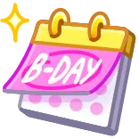 π B-DAY verjaardag, kalender, feest, evenement, datum telegram sticker