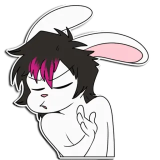 😒 Bunny girl bunny, rabbit, anime, cartoon, dismissive, gesture, sassy telegram sticker