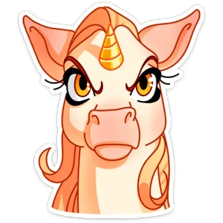 😠 unicorn, kartun, binatang, imut, stiker, kuda, fantasi whatsapp sticker