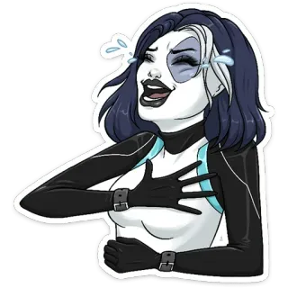 😀 Domino Domino, Marvel, Cómics, Superhéroe, Personaje, Riendo whatsapp sticker