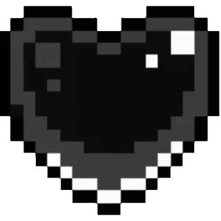 🌟 pixel art, black heart, game asset, 8-bit, heart, pixelated telegram sticker