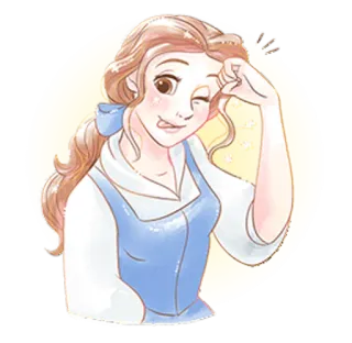 😜 Belle Disney, Belle, Beauty and the Beast, cartoon, princess, animated telegram sticker