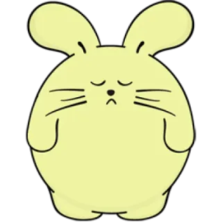 😔 coniglio, cartone animato, animale, carino whatsapp sticker