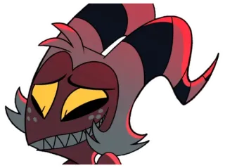 😅 Moxxie Helluva Boss moxxie, helluva boss, мультфильм, стикер, демон, бес telegram sticker
