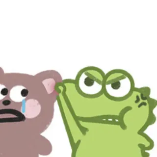 👊 cartoon, animal, sad, angry, crocodile, bear, emotions telegram sticker