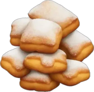 🤩 beignets, pastries, dessert, powdered sugar, food, treats, sweet telegram sticker