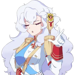 🙅‍♀️ アニメ, 軍服, キャラクター, 白い髪, 王族 telegram sticker