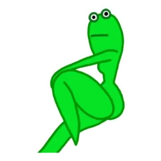 😏 frog, cartoon, pose, green, character telegram sticker