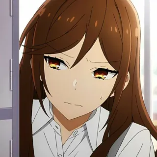 😥 Anime, Chica, pelo castaño, Horimiya, Manga, Personaje telegram sticker