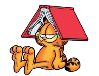 📖 Garfield Garfield, gato, livro, desenho animado telegram sticker
