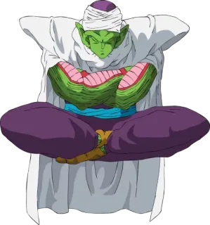 😑 Piccolo Dragon Ball anime, dragon ball, piccolo, character, green, meditation, peaceful telegram sticker