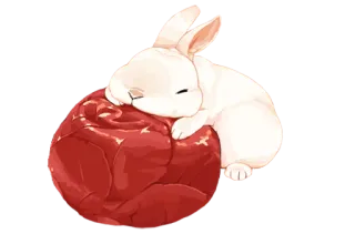 🐰 coelho, coelhinho, sono, rosa, dormindo, fofo, animal, kawaii telegram sticker