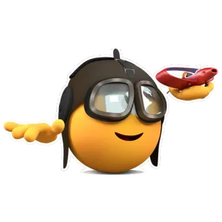 😊 เครื่องบิน, นักบิน, อิโมจิ, บิน, การขนส่ง telegram sticker