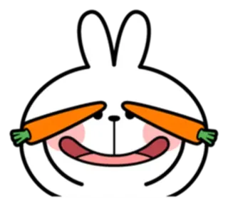 🥕 rabbit, carrot, happy, cute, animal, sticker telegram sticker