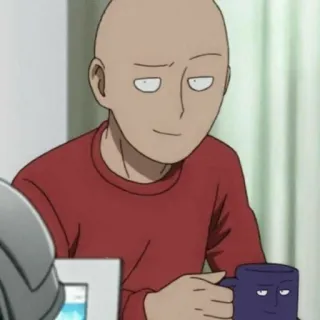 📎 Saitama One-Punch Man saitama, one punch man, anime, héroe, calvo, personaje telegram sticker