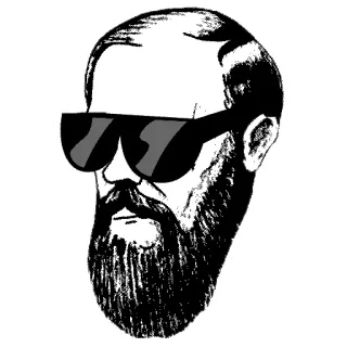 😎 homem, barba, óculos de sol, retrato, pessoa, hipster, legal telegram sticker