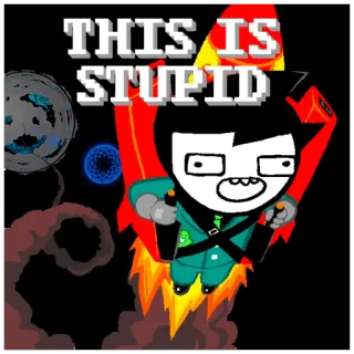 🚀 THIS IS STUPID Rakete, Weltraum, dumm, Figur, Cartoon whatsapp sticker