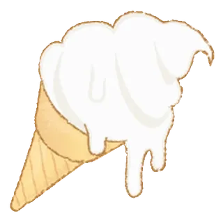 😊 helado, cono, postre, comida, dulce, antojo, congelado whatsapp sticker