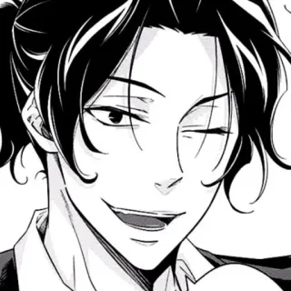 🎩 Anime, Manga, Karakter, Berkedip, Senyum telegram sticker