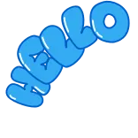 👋 HELLO olá, saudação, texto, azul, letras de bolha telegram sticker