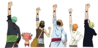 ✊ Luffy One Piece Anime, Piratas, Aventura, Dibujos animados, Puño, Sombrero de paja whatsapp sticker