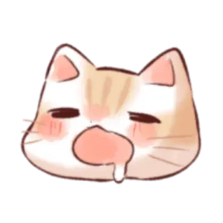 🤤 кот, сонный, милый, животное, кавай, мультфильм whatsapp sticker