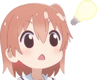💡 anime, gadis, bohlam, ide, kartun telegram sticker