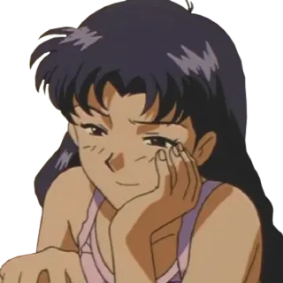😢 Misato Katsuragi Neon Genesis Evangelion anime, girl, woman, misato, evangelion telegram sticker