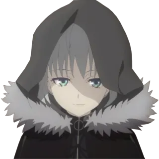 😏 Аниме, Персонаж, Фигура в капюшоне telegram sticker