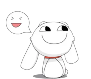 ☺️ lapin, animal, dessin animé, mignon, joyeux, sourire whatsapp sticker