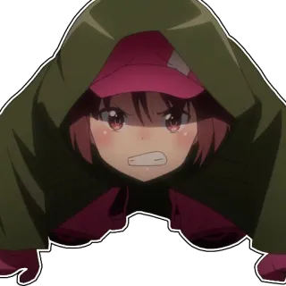 👺 anime, girl, angry, hoodie, character, cartoon whatsapp sticker