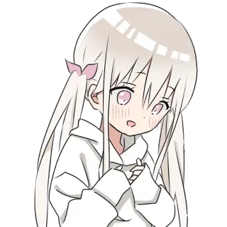 Тян в толстовке @nyasticks telegram stickers