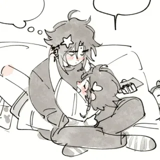 ☁️ para, uczucie, miłość, romans, kreskówka, słodki telegram sticker