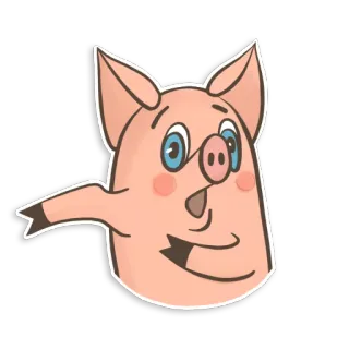 😳 pig, animal, cartoon, funny, cute, character telegram sticker