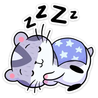 😴 zzzz 睡眠, 動物, アニメ, かわいい, ハムスター, zzz telegram sticker