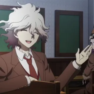 🤗 Nagito Komaeda Danganronpa anime, character, smiling, nagito komaeda, danganronpa telegram sticker