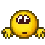 😳 Emoji, Smiley, Pixel art, Kuning, Mata, Lucu telegram sticker