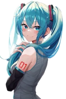 🙂 Hatsune Miku Anime, Vocaloid, Hatsune Miku, Personaje, Música telegram sticker