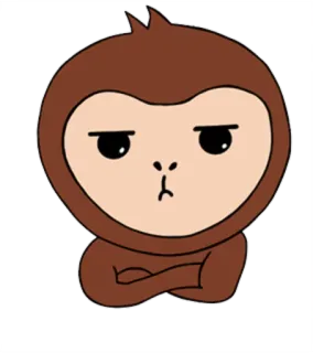 🙄 cartoon, dier, aap, schattig, personage, sticker telegram sticker