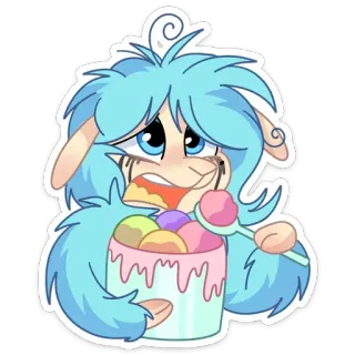 🍧 Eis, Cartoon, Dessert, Essen, Süß, Sticker, Animiert, Figur telegram sticker