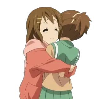 ❤ Anime, Peluk, Lucu, Kawaii, Teman, Cewek telegram sticker