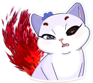 ❓ gato, anime, vermelho, robô, violência, desenho animado whatsapp sticker