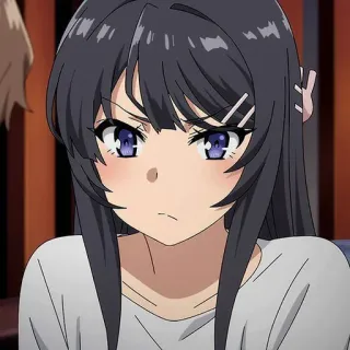 🌸 Mai Sakurajima Rascal Does Not Dream of Bunny Girl Senpai anime, sakurajima mai, bunny girl senpai, anime girl, cute, angry, serious telegram sticker