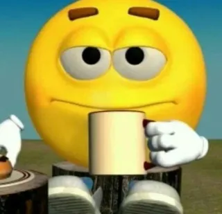 ☕️ Emoji, Café, Taza, Relajación, Amarillo, Dibujos animados whatsapp sticker