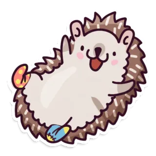 😄 เม่น, สัตว์, น่ารัก, การ์ตูน, สติกเกอร์ telegram sticker