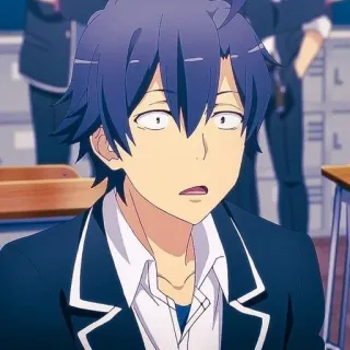 🫓 Hachiman Hikigaya My Teen Romantic Comedy SNAFU อนิเมะ, ตัวละคร, วัยรุ่น, โรงเรียน, แอนิเมชัน whatsapp sticker