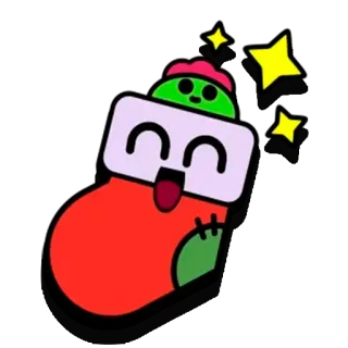 🧦 卡通, 可爱, 微笑, 袜子, 星星 telegram sticker
