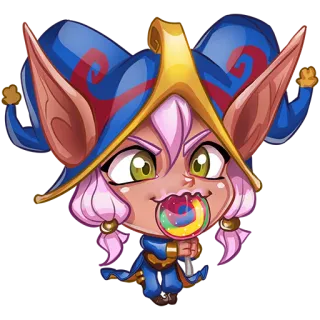 🍭 Lulu League of Legends Lulu, League of Legends, Videospielfigur, Cartoon, Lutscher telegram sticker